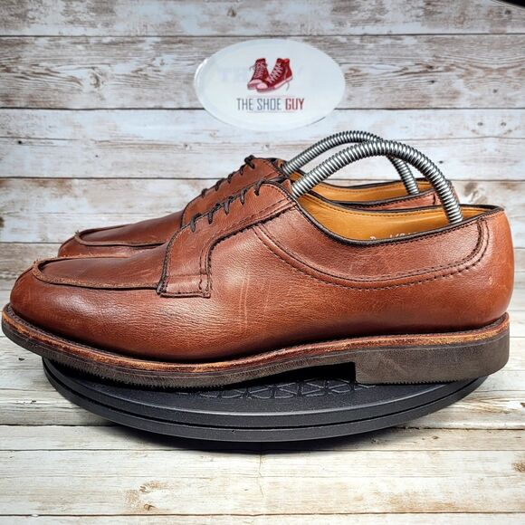 Allen Edmonds Men's Size 9 STOCKBRIDGE Brown Leather Lace Up Derby Shoes - Picture 8 of 16